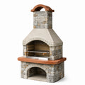 Barbecue in pietra con cappa in terracotta