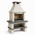 Barbecue in Pietra e Acciaio Inox Bianco/Grigio 138x78x45 cm