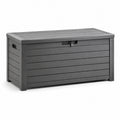 Baule da giardino in resina effetto legno antracite 120x60x50 cm
