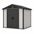 Casetta da giardino in plastica grigio e nero 180x150x210 cm