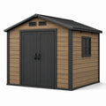 Casetta da giardino in resina 246x228x252 cm con porta doppia e finestra laterale