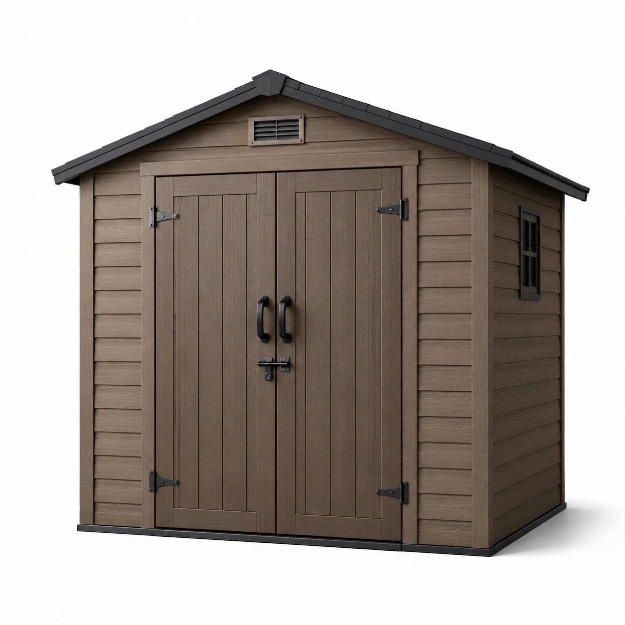 Capanno da giardino in plastica marrone 2.5m x 1.8m x 2.4m
