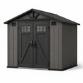 Capanno da giardino in resina con doppia porta 330x240x245 cm grigio antracite