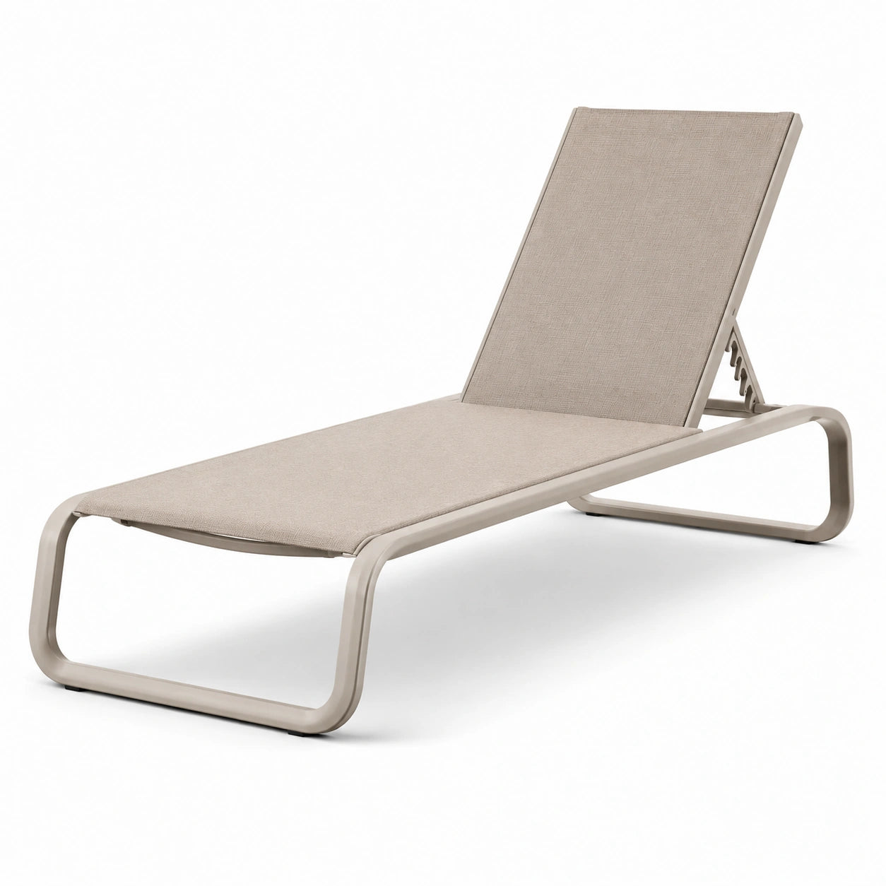Sdraio in alluminio e textilene beige regolabile 190x60x30 cm