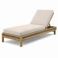 Lettino prendisole in legno e tessuto acrilico beige