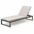 Sdraio in metallo e legno reclinabile beige