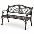 Panchina da giardino in metallo nero 128 cm