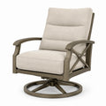 Poltrona girevole in alluminio con cuscini in poliestere beige